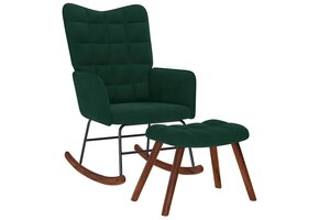 vidaXL Schommelstoel Fluweel Donkergroen - 35% Korting!