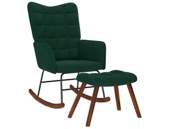 vidaXL Schommelstoel Fluweel Donkergroen - 35% Korting!