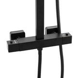 Douchepaneel Zwart 55% Korting | Regendouche 30cm & Thermostaatkraan