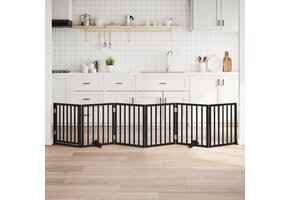 vidaXL Hondenhek Inklapbaar 6 Panel | 300 cm Populierenhout Zwart | 55% Korting!