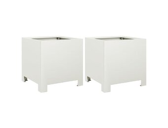 vidaXL Plantenbakken 2 st. - Wit Staal 30x30x30cm | 35% Korting