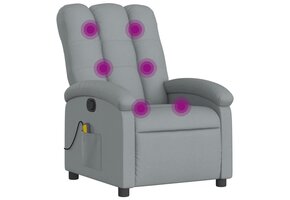 vidaXL Massagestoel Lichtgrijs - Stoffen Relaxfauteuil (35% Korting)