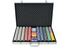 vidaXL Pokerset Aluminium Koffer - 1000 Chips | 60% Korting