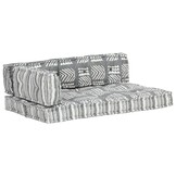 VidaXL Bankkussen Pallet Stof Patchwork Grijs - 35% Korting