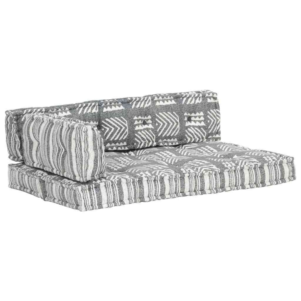 VidaXL Bankkussen Pallet Stof Patchwork Grijs - 35% Korting