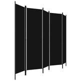 vidaXL Kamerscherm 5 panelen 250x180 cm Zwart - 55% Korting!
