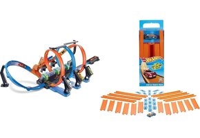 Hot Wheels Racebaan Set: Corkscrew Crash & Straight Builder - 35% Korting!