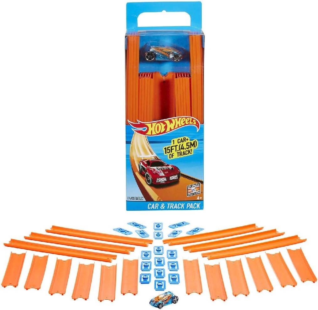 Hot Wheels Racebaan Set: Corkscrew Crash & Straight Builder - 35% Korting!