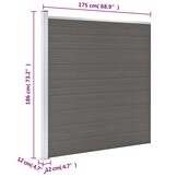 vidaXL Schutting Grijs 175x186 cm - 35% Korting