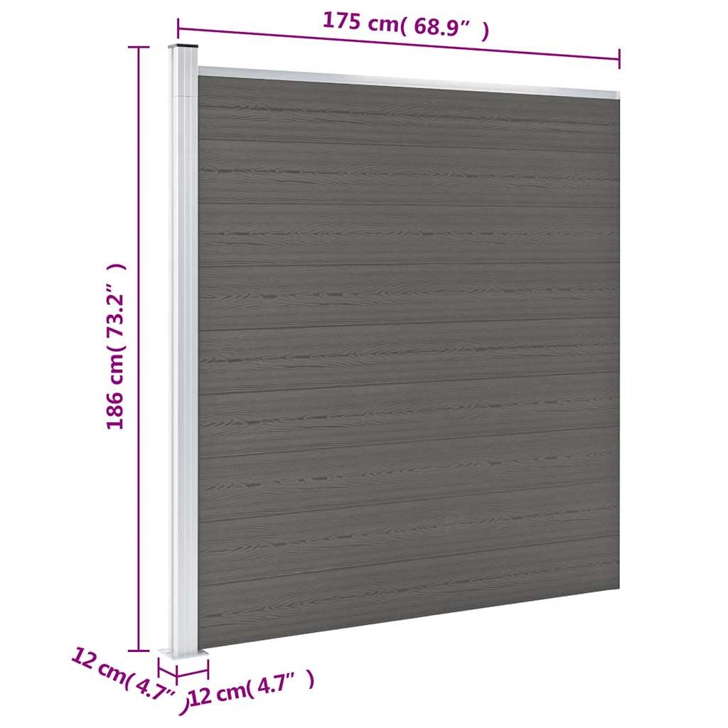 vidaXL Schutting Grijs 175x186 cm - 35% Korting