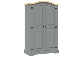 vidaXL Kledingkast Grenenhout Corona-stijl Grijs - 55% Korting!