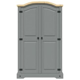 vidaXL Kledingkast Grenenhout Corona-stijl Grijs - 55% Korting!