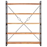 vidaXL Boekenkast Massief Acaciahout - 5 schappen - 140x30x180 cm - 55% Korting