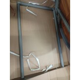 Stolik kawowy okrągły 60 cm szary polirattan i lite drewno akacjowe