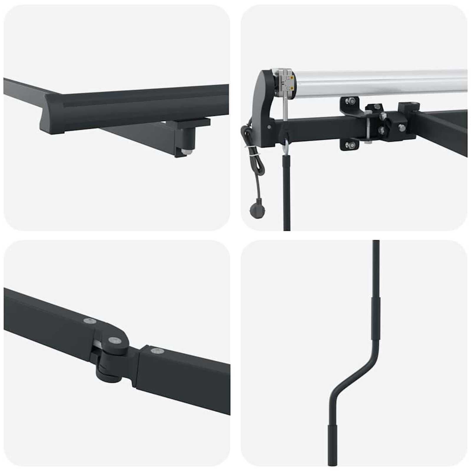 Markiza ręczna antracytowa 4 x 3 m metalowa