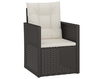 Krzesło ogrodowe z poduszkami, czarne