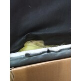 Puf schowek z drewna, aksamit ciemnoszary