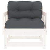 Fotel ogrodowy biały sosnowy z poduszkami 2 szt