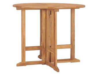 Stół ogrodowy składany drewniany teak Ø 90x75 cm