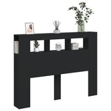 Nagłówek łóżka z LED czarny 140x18,5x103,5 cm