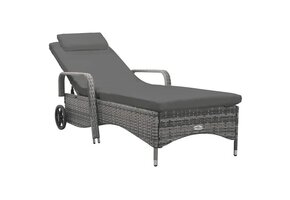 vidaXL Ligbed Poly Rattan Antraciet - 41% Korting!