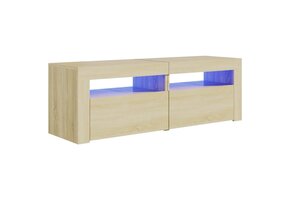 vidaXL TV-meubel met LED - 120cm Sonoma Eiken - 64% Korting!