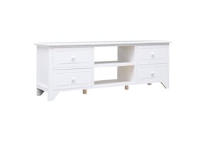 vidaXL TV-meubel Paulowniahout Wit 108x30x40 cm | 41% Korting