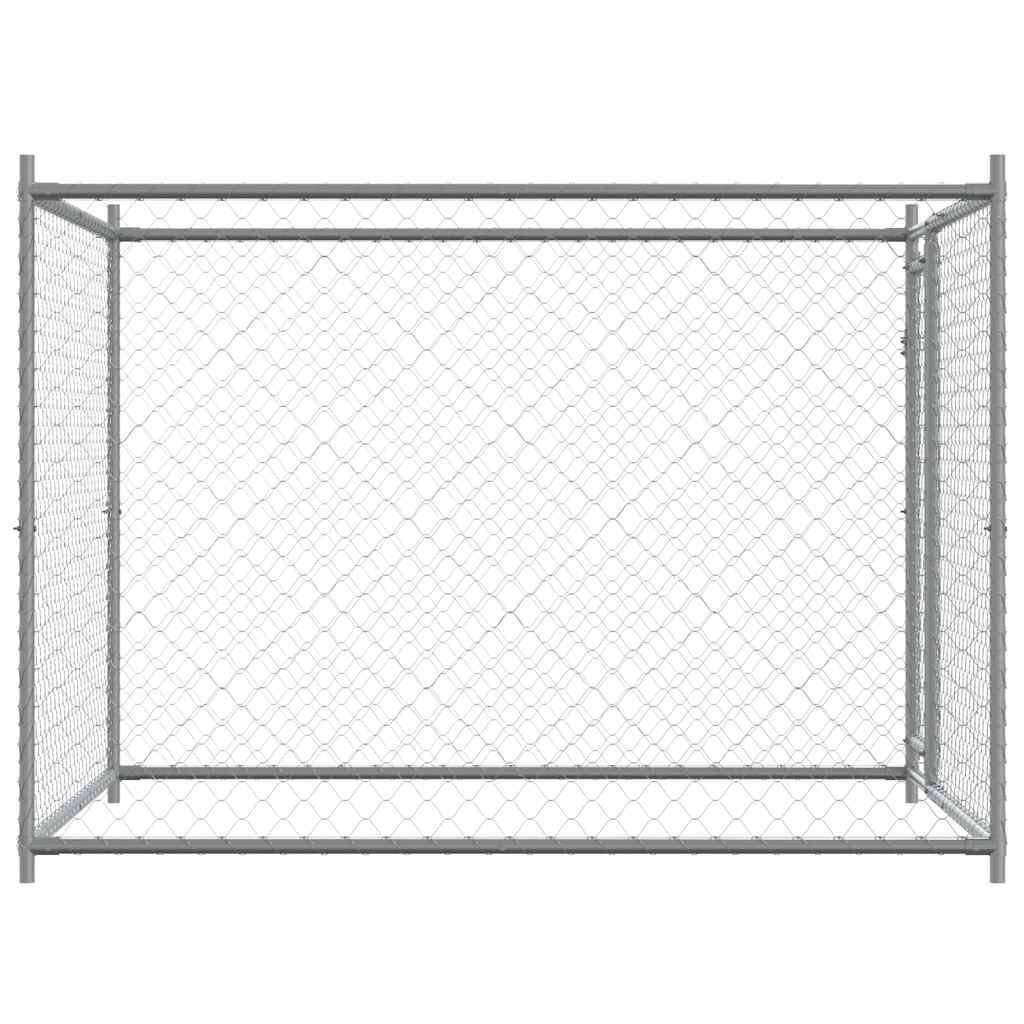 vidaXL Hondenhok met deur 2x2x1,5m - Gegalvaniseerd Staal - 42% Korting