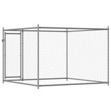 vidaXL Hondenhok met deur 2x2x1,5m - Gegalvaniseerd Staal - 42% Korting