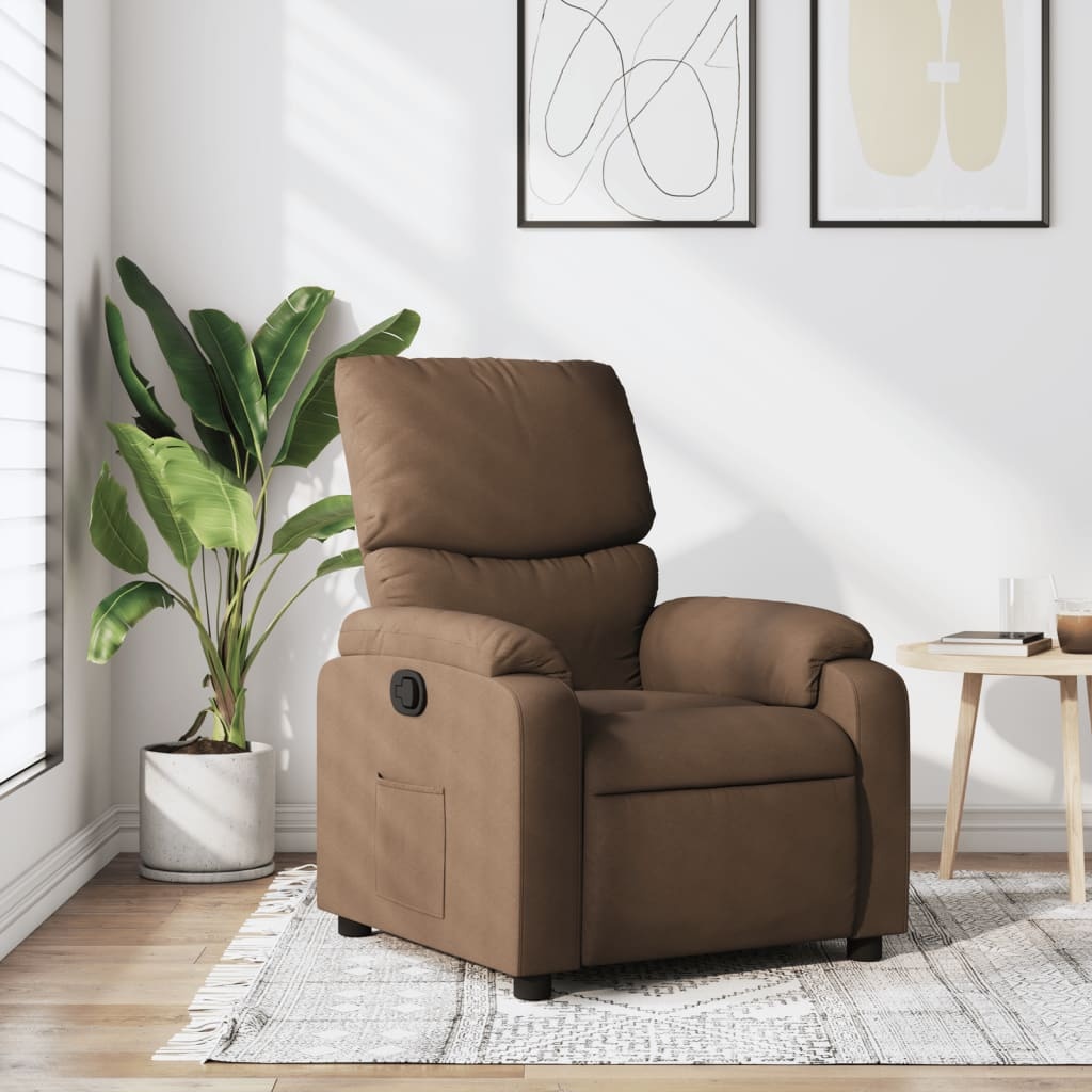 vidaXL Fauteuil Verstelbaar Stof Bruin - 47% Korting!