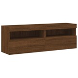 Zestaw mebli TV wiszący 8 elementów LED dąb brązowy