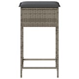 Stołki barowe rattanowe z poduszkami szaro-brązowe 2 szt.