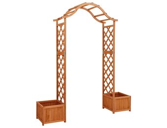 Pergola ogrodowa sosnowa z donicami łukowa 240x100x220 cm