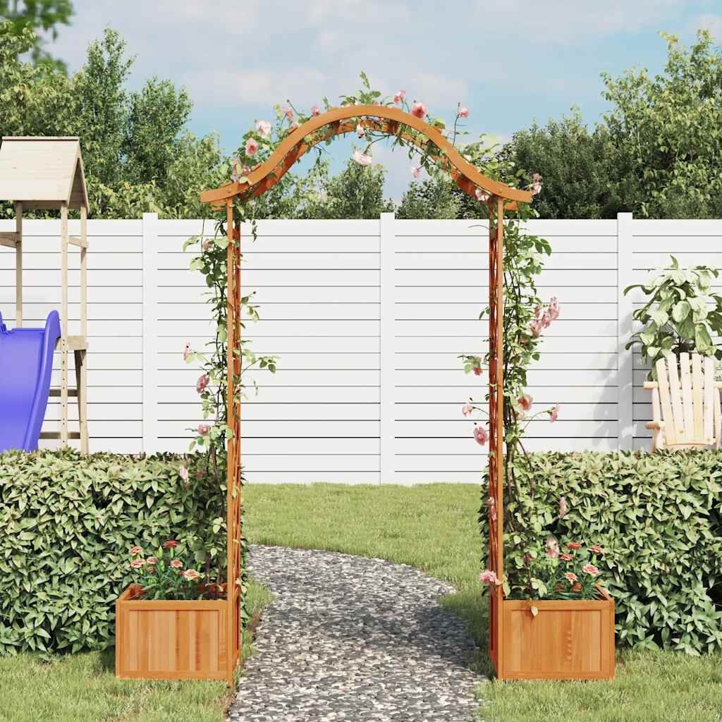 Pergola ogrodowa sosnowa z donicami łukowa 240x100x220 cm