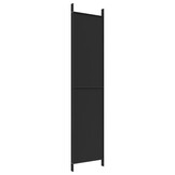 Parawan Pokojowy 4-Panelowy 200x220 cm Czarny Tkanina