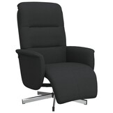 vidaXL Fauteuil met Voetensteun - Verstelbaar, Stof Zwart - 35% Korting!