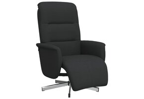 vidaXL Fauteuil met Voetensteun - Verstelbaar, Stof Zwart - 35% Korting!