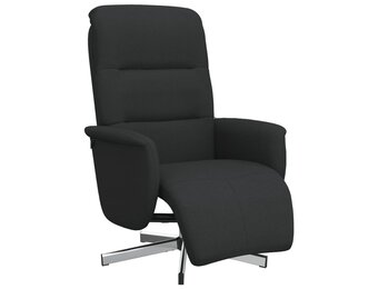 vidaXL Fauteuil met Voetensteun - Verstelbaar, Stof Zwart - 35% Korting!