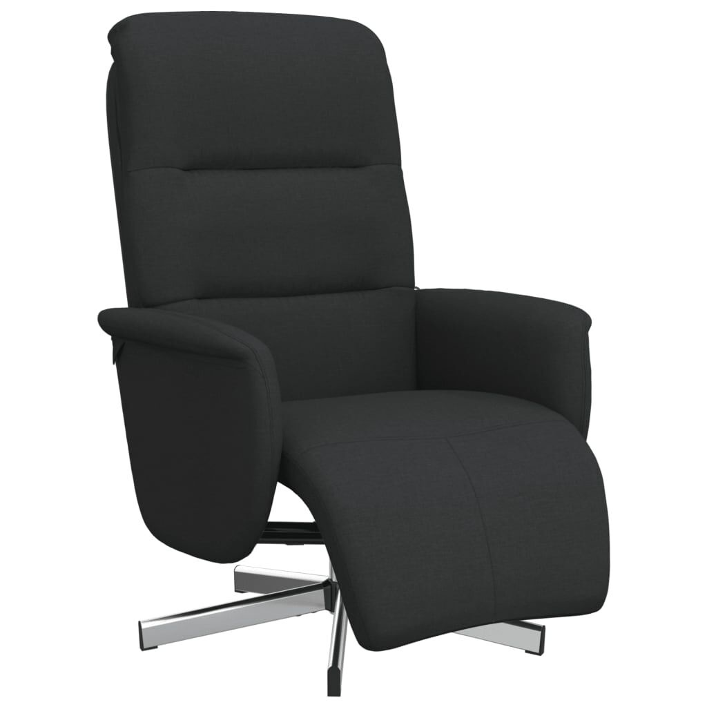 vidaXL Fauteuil met Voetensteun - Verstelbaar, Stof Zwart - 35% Korting!