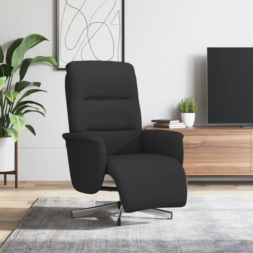 vidaXL Fauteuil met Voetensteun - Verstelbaar, Stof Zwart - 35% Korting!