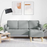 Sofa narożna 173 x 131 x 67 cm szara z tkaniny