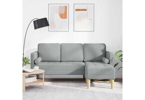 Sofa narożna 173 x 131 x 67 cm szara z tkaniny