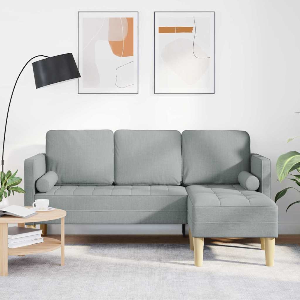 Sofa narożna 173 x 131 x 67 cm szara z tkaniny