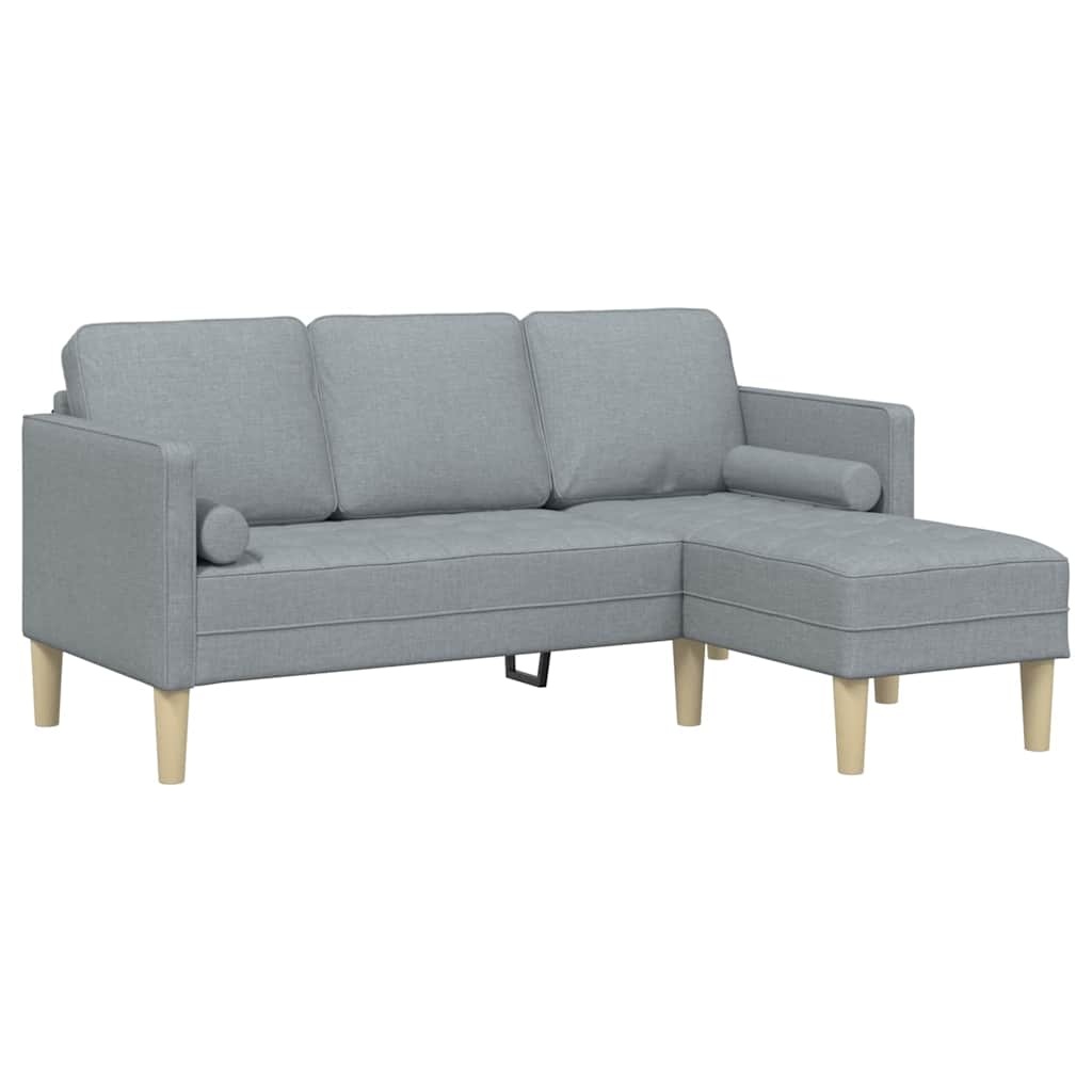 Sofa narożna 173 x 131 x 67 cm szara z tkaniny