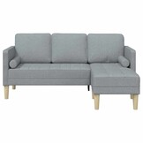 Sofa narożna 173 x 131 x 67 cm szara z tkaniny