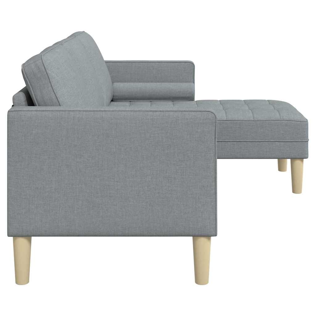 Sofa narożna 173 x 131 x 67 cm szara z tkaniny