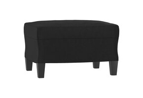 Pufa na nogach 60x50x41 cm skóra ekologiczna czarna