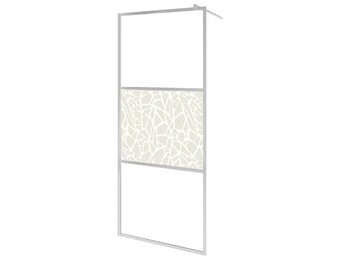 Parawan prysznicowy 90x195 cm wzór kamień szkło ESG