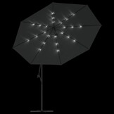 Parasol wiszący 350 cm antracyt metalowy z LED