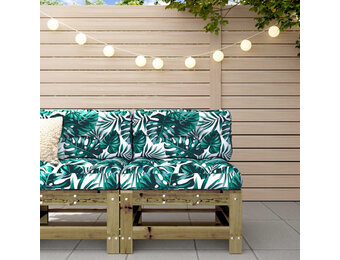 Sofa ogrodowa impregnowana sosna liście monstera